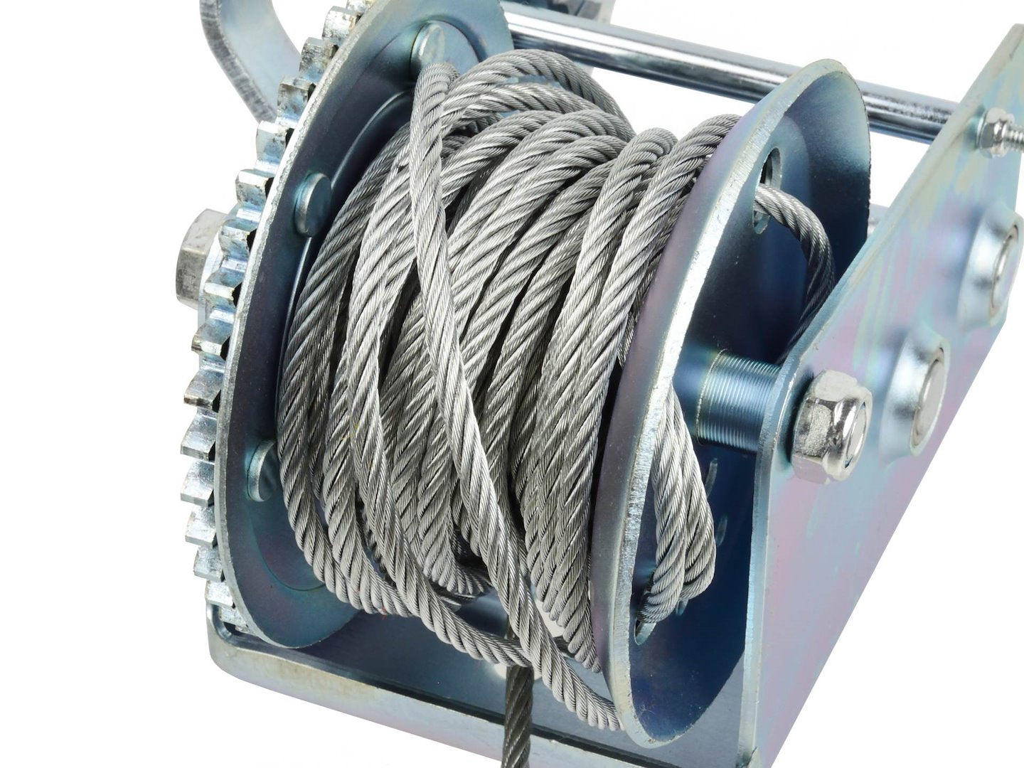 Verricello manuale, portata massima 1134 kg, cavo da 10 m, ideale per traino auto