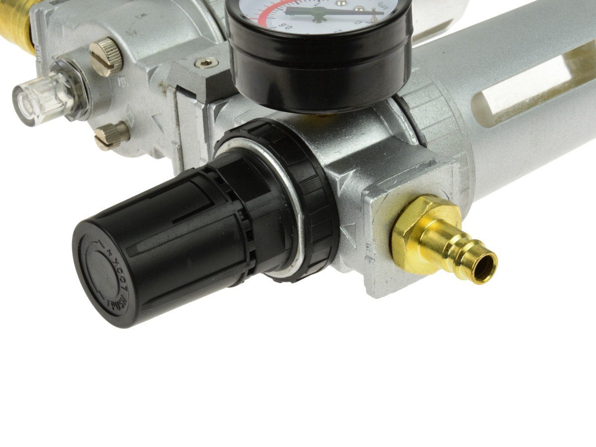 Separatore d'acqua e olio ad aria compressa, riduttore di pressione per compressore, filtro regolatore aria con manometro 1/2 " Geko