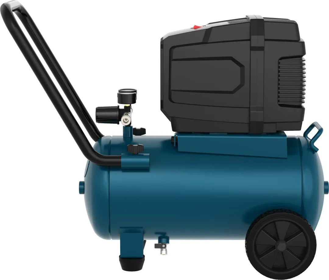 Compressore d'aria senza olio silenzioso da 24 litri, compressore silenziato, compressore d'aria 1200 w, rumorosità 85 db, compressore d'aria portatile senza olio verticale