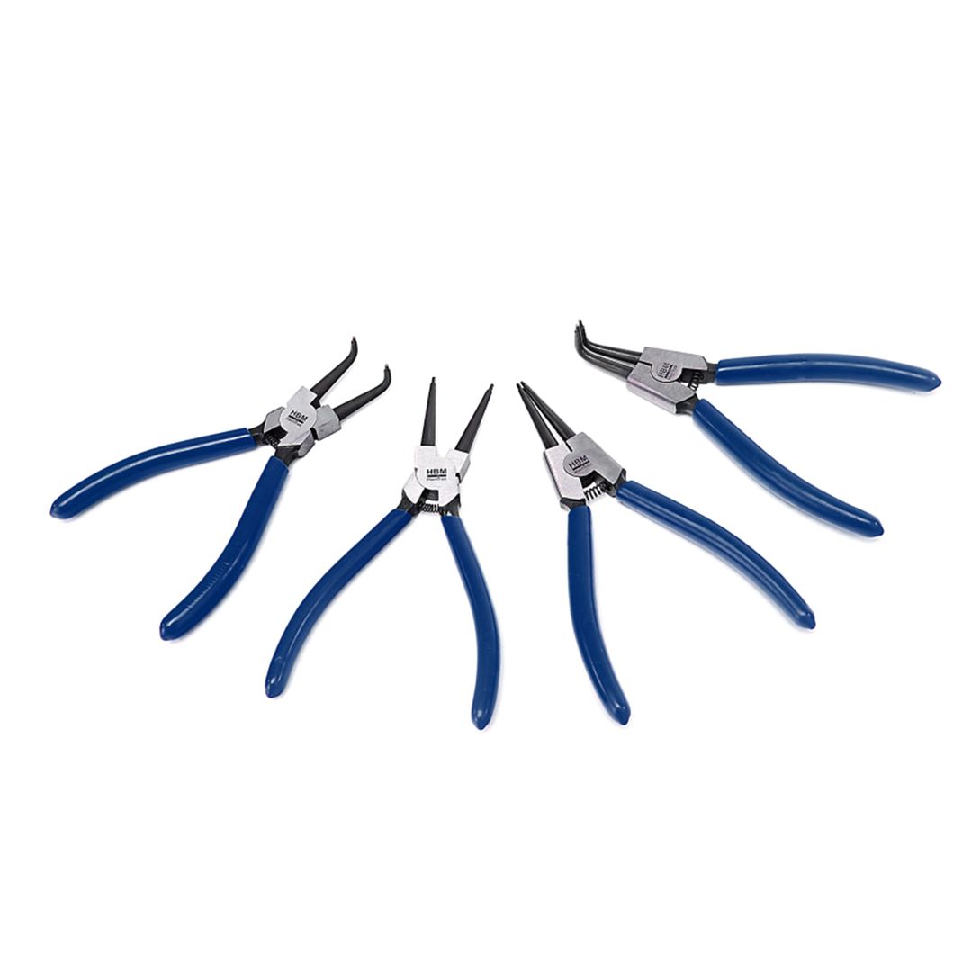 Set 4 pz pinze pinza per anelli interni esterni Seeger di sicurezza, serie di pinze, 175 mm