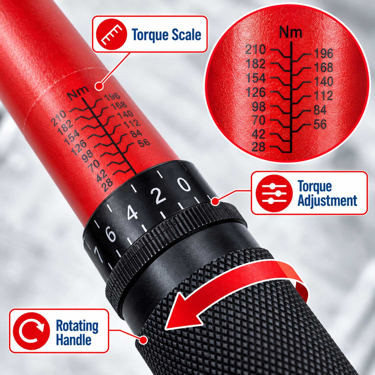 Chiave dinamometrica 1/2" 28-210 Nm Gebo Tools