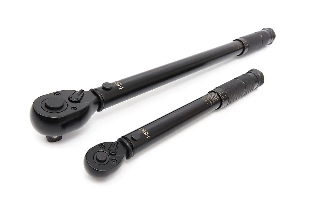 Set chiavi dinamometriche 5 pezzi, 1/4” (5–25 Nm) e 1/2” (2–210 Nm), con prolunga 125 mm e adattatore, cricchetto chiavi momento chiave, HBM Olanda