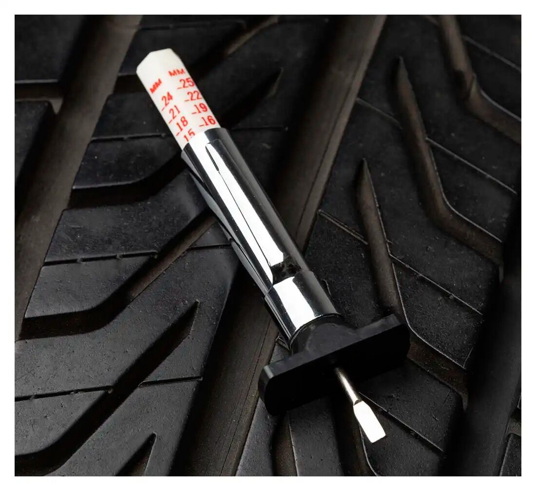 Misuratore profondità battistrada pneumatici, misuratore calibro-spessore del battistrada in 25 mm / 32 pollice, spessimetro per pneumatici per auto moto motocicletta