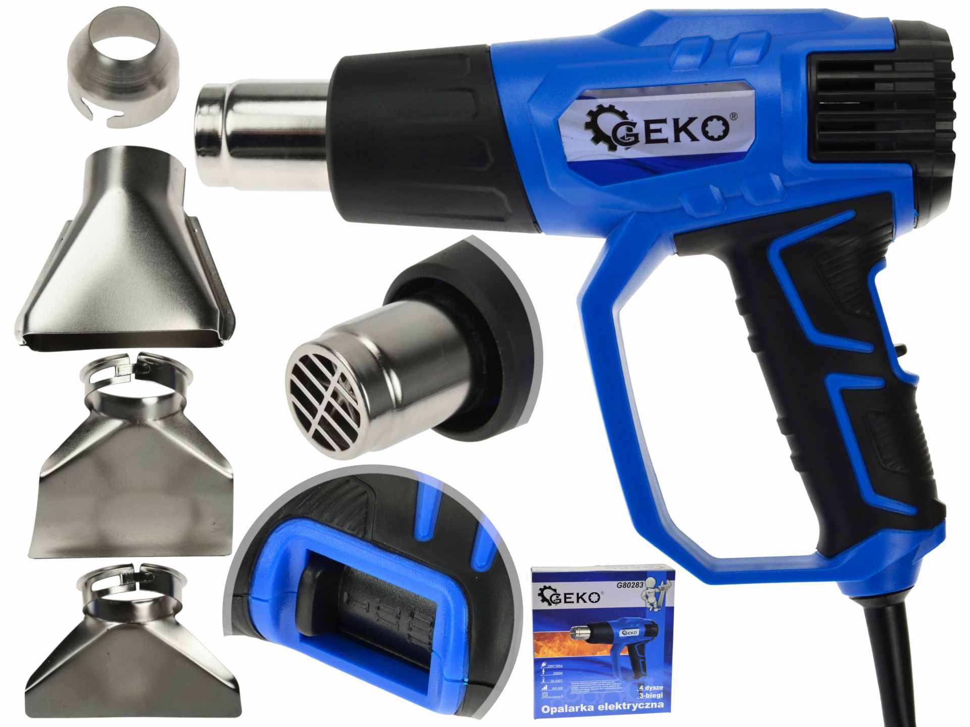 Pistola ad aria calda 2000w, termosoffiatore elettrico con 4 accessori,Geko