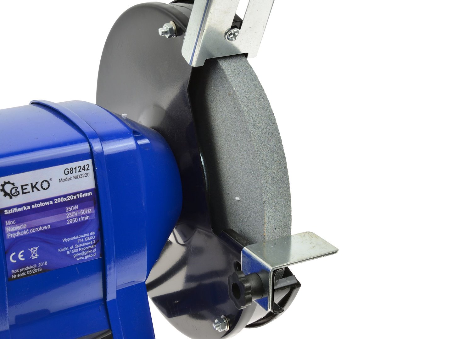 Mola smerigliatrice da banco professionale ø200mm, smerigliatrice da banco doppia, 350W 200 x 20 x 16mm Geko