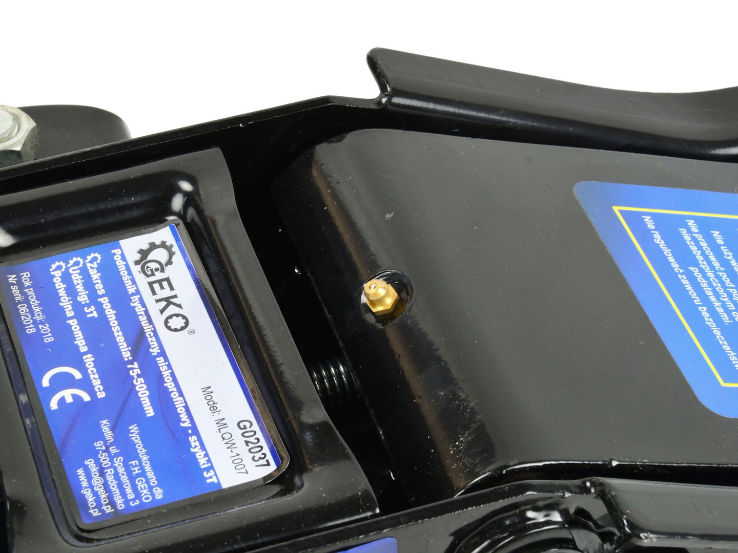 Cric sollevatore idraulico a carrello profilo basso 3T, 75–500 mm, Geko