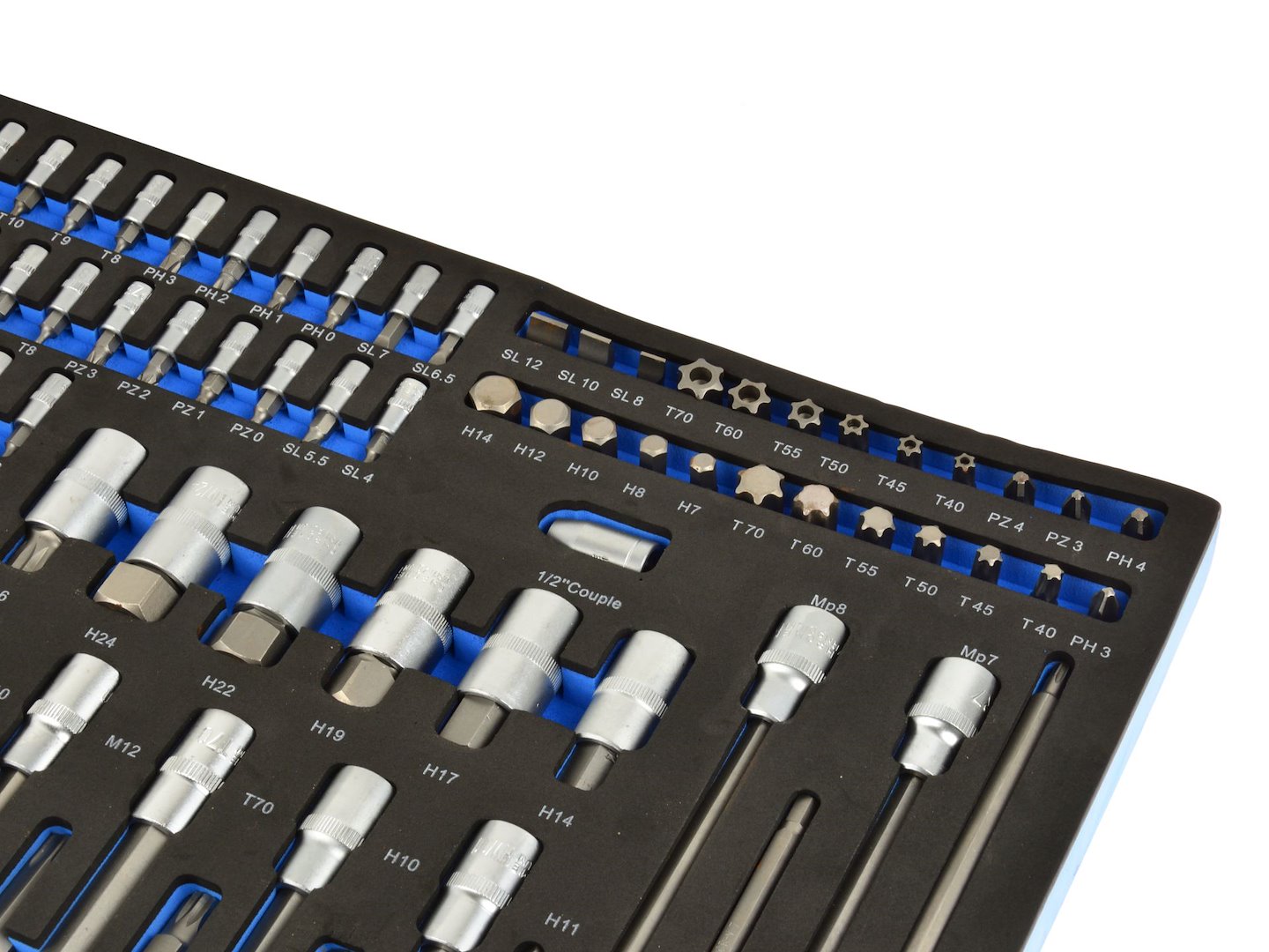 Set di inserti bit Torx 102 pezzi, con inserto in schiuma per carrello portautensili, schiuma espansa, schiuma a forma di cubo, modulo per carrelli porta attrezzi, Geko