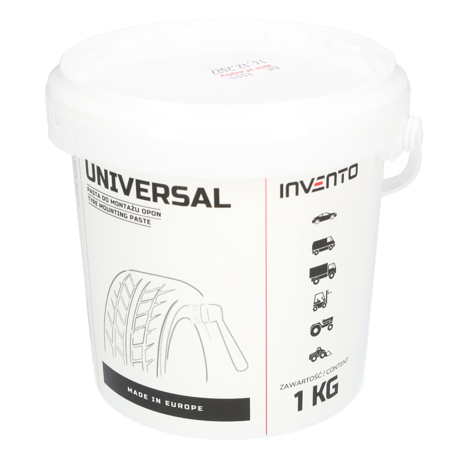 Pasta per il montaggio pneumatici, secchio da 1 kg, Invento
