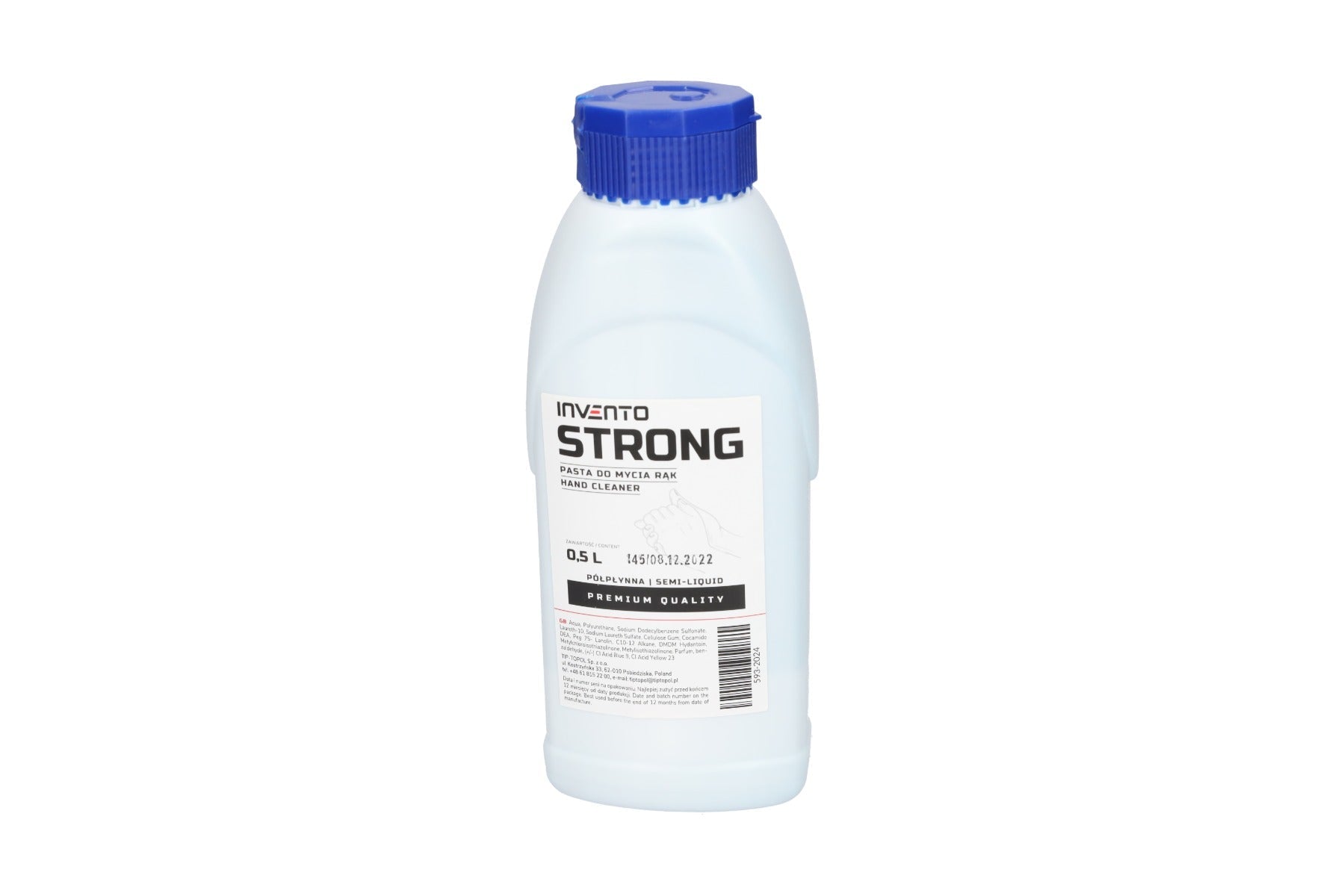 Gel detergente per mani 0,5 l, lavamani Strong Invento