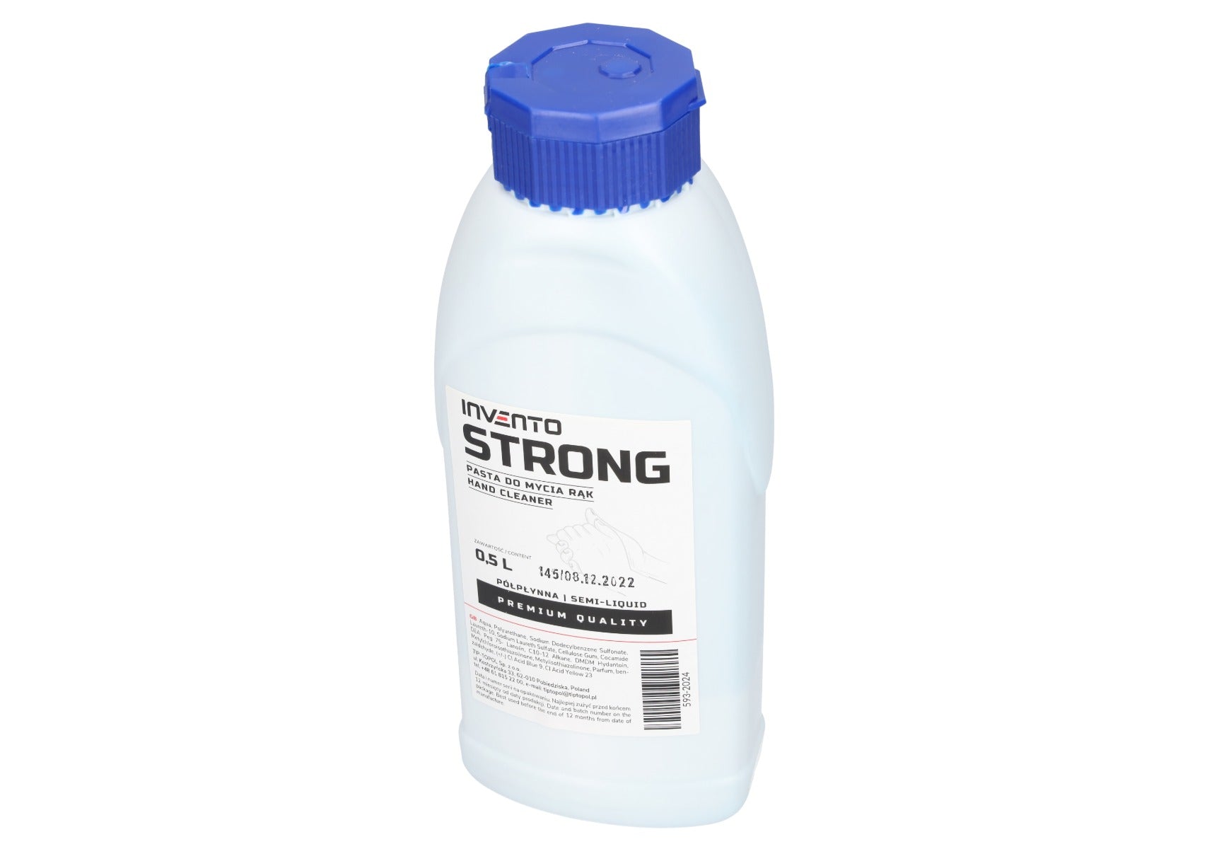 Gel detergente per mani 0,5 l, lavamani Strong Invento