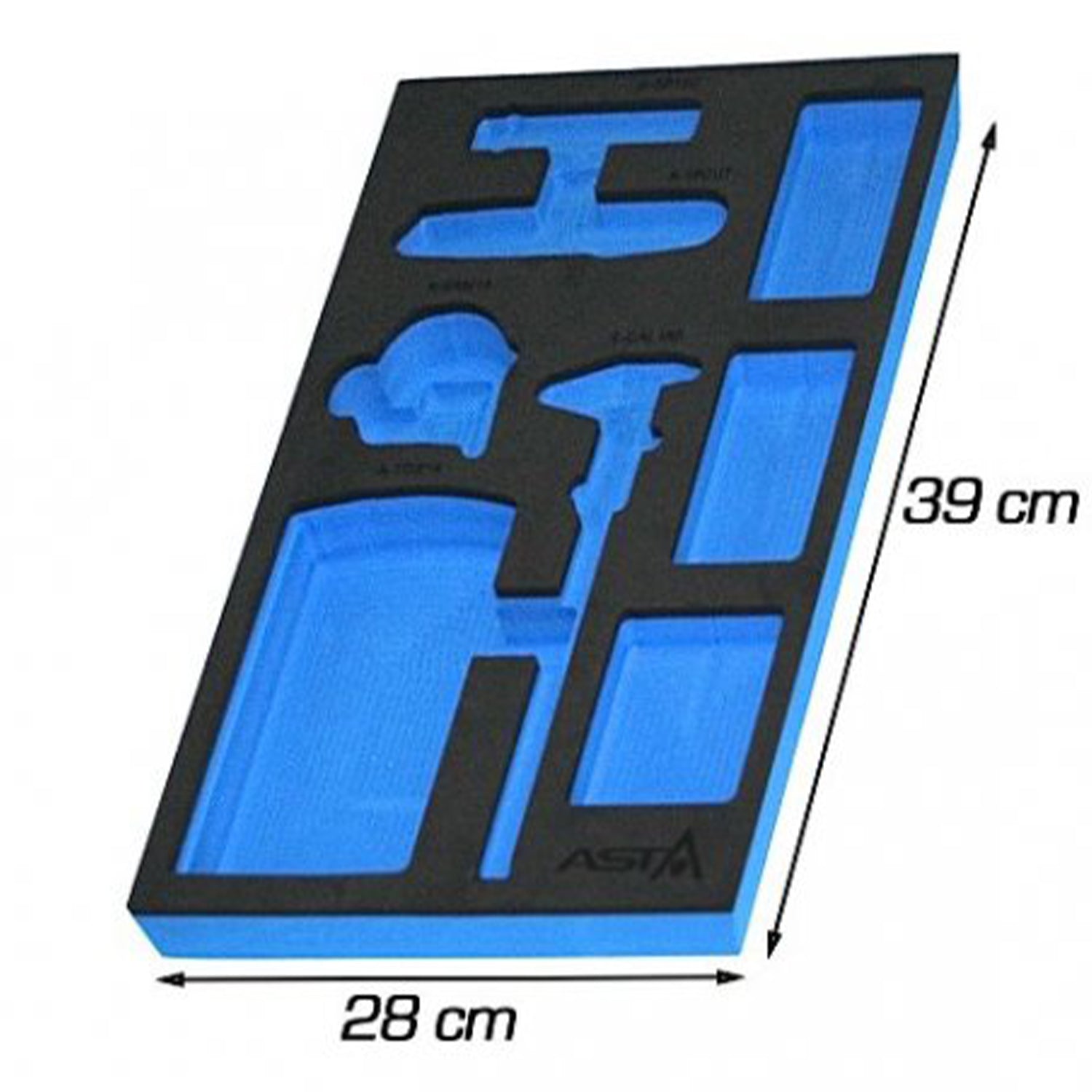 Modulo per carrelli portautensili vuoto, schiuma espansa, schiuma a forma di cubo, inserto per attrezzi calibro metro