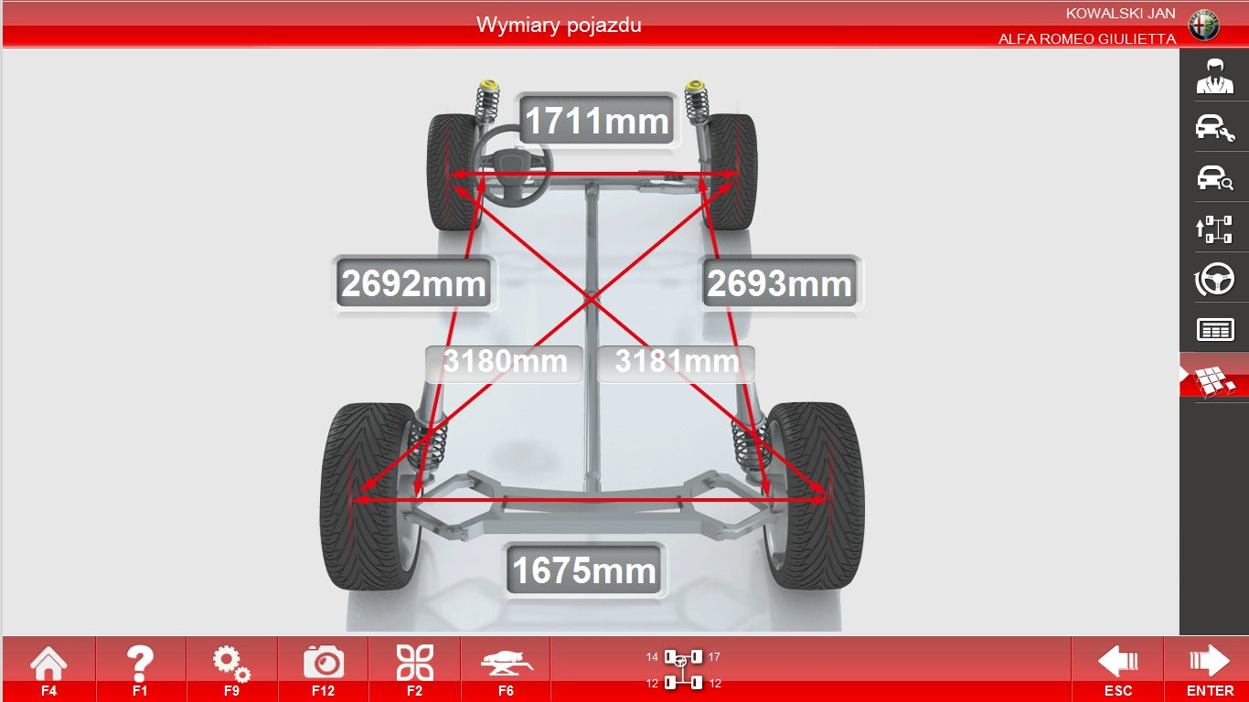 Dispositivo-strumento assetto bilanciamento allineamento posizionamento preciso ruote auto sistema 3D