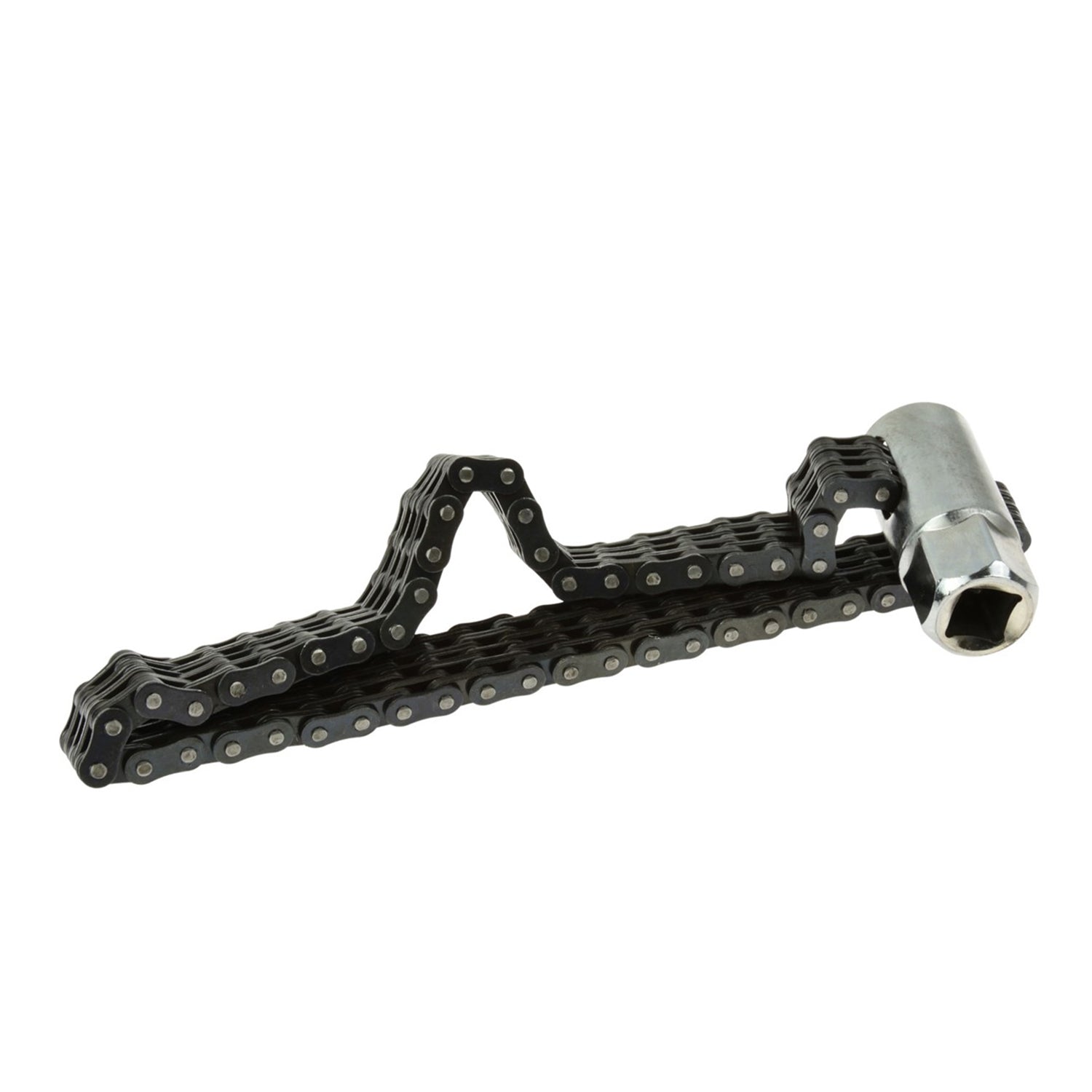 Chiave a catena doppia per filtri olio, con bussola attacco quadro da 1/2", ideale per sostituire i filtri dell'olio, per filtro olio diametro 130mm
