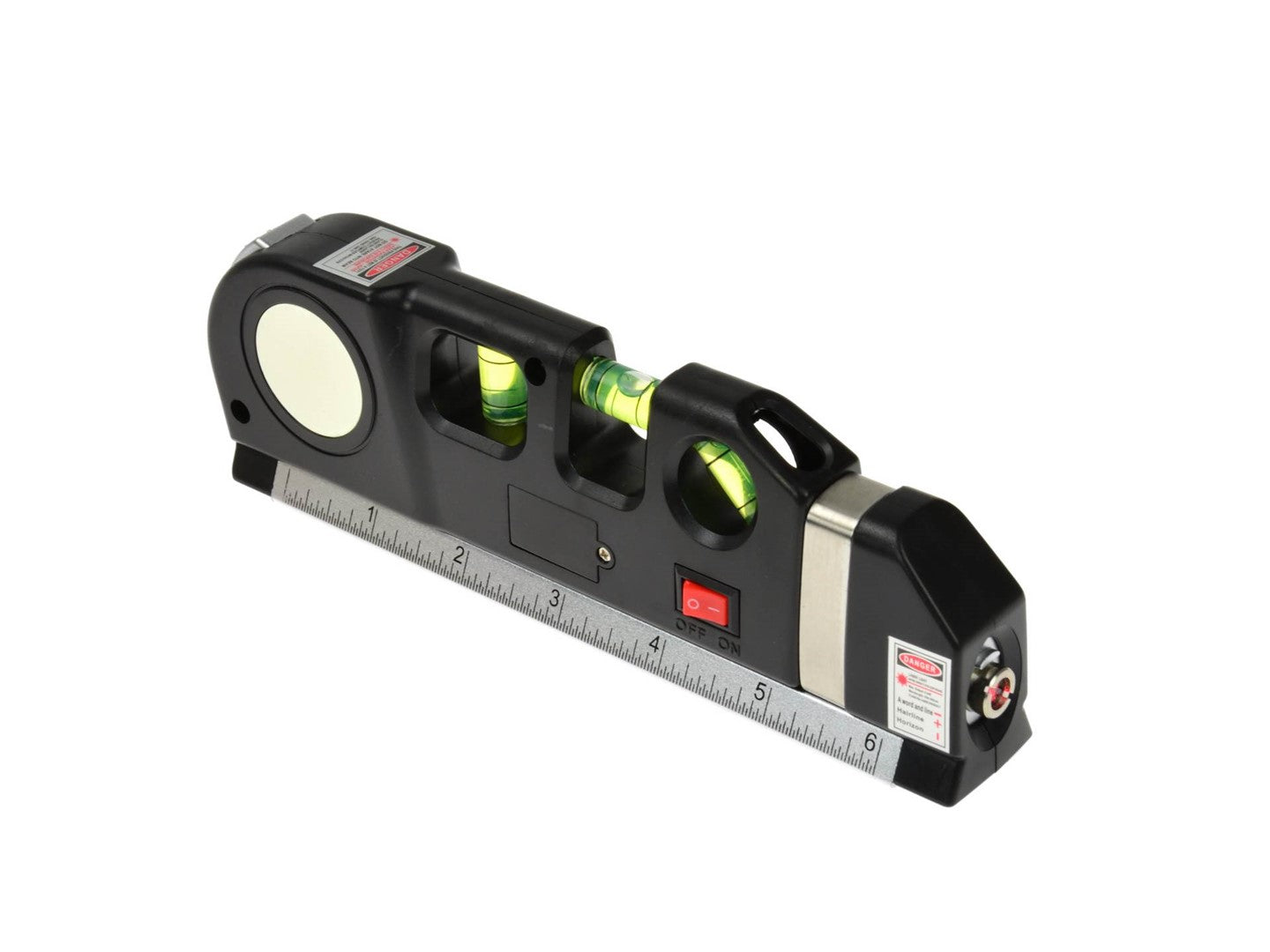 Livella laser multifunzionale, potente livella laser portatile con livella, doppia testa, metro a nastro, righelli standard e metrici con graduazioni, 2,5 m