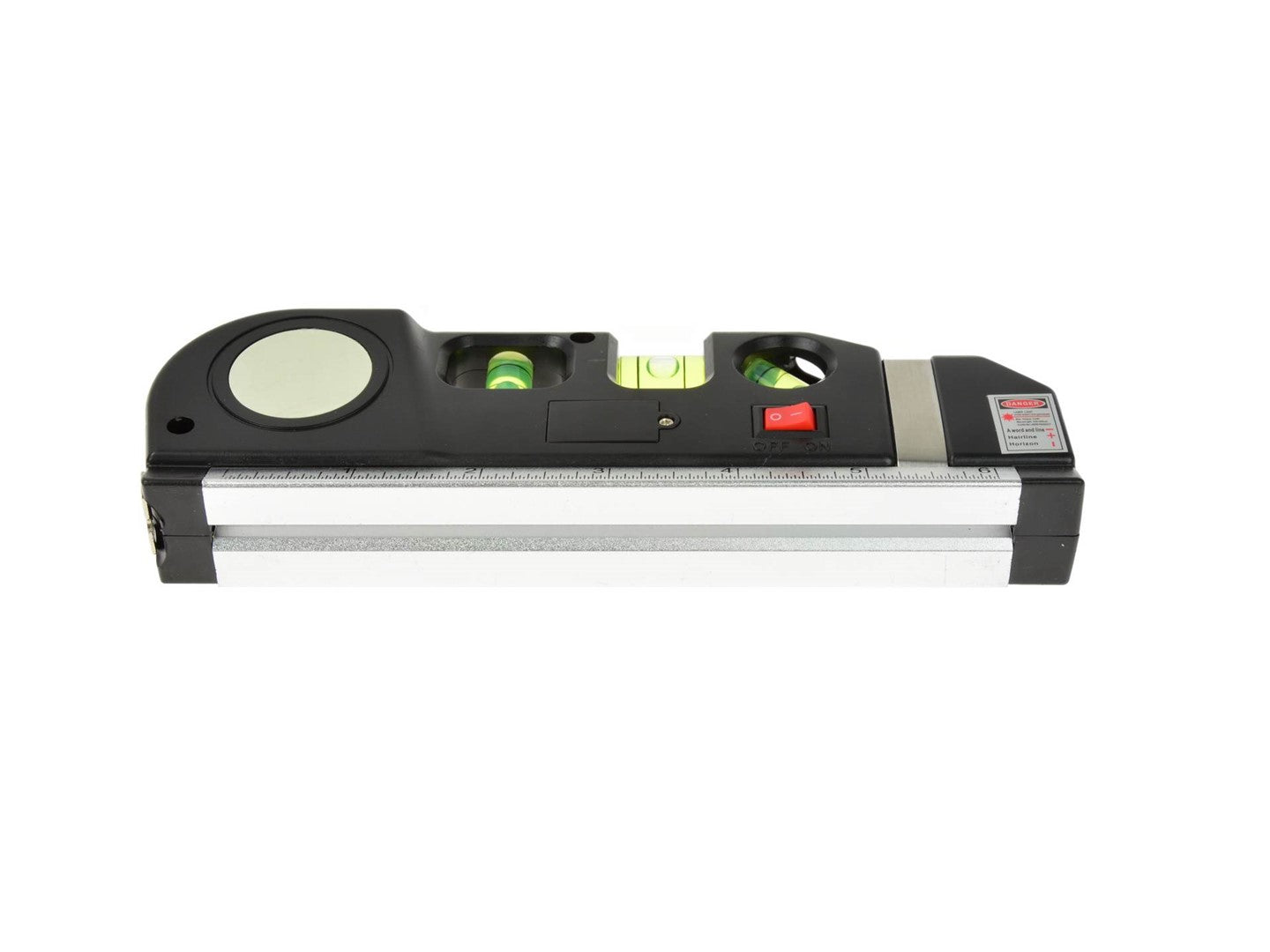 Livella laser multifunzionale, potente livella laser portatile con livella, doppia testa, metro a nastro, righelli standard e metrici con graduazioni, 2,5 m