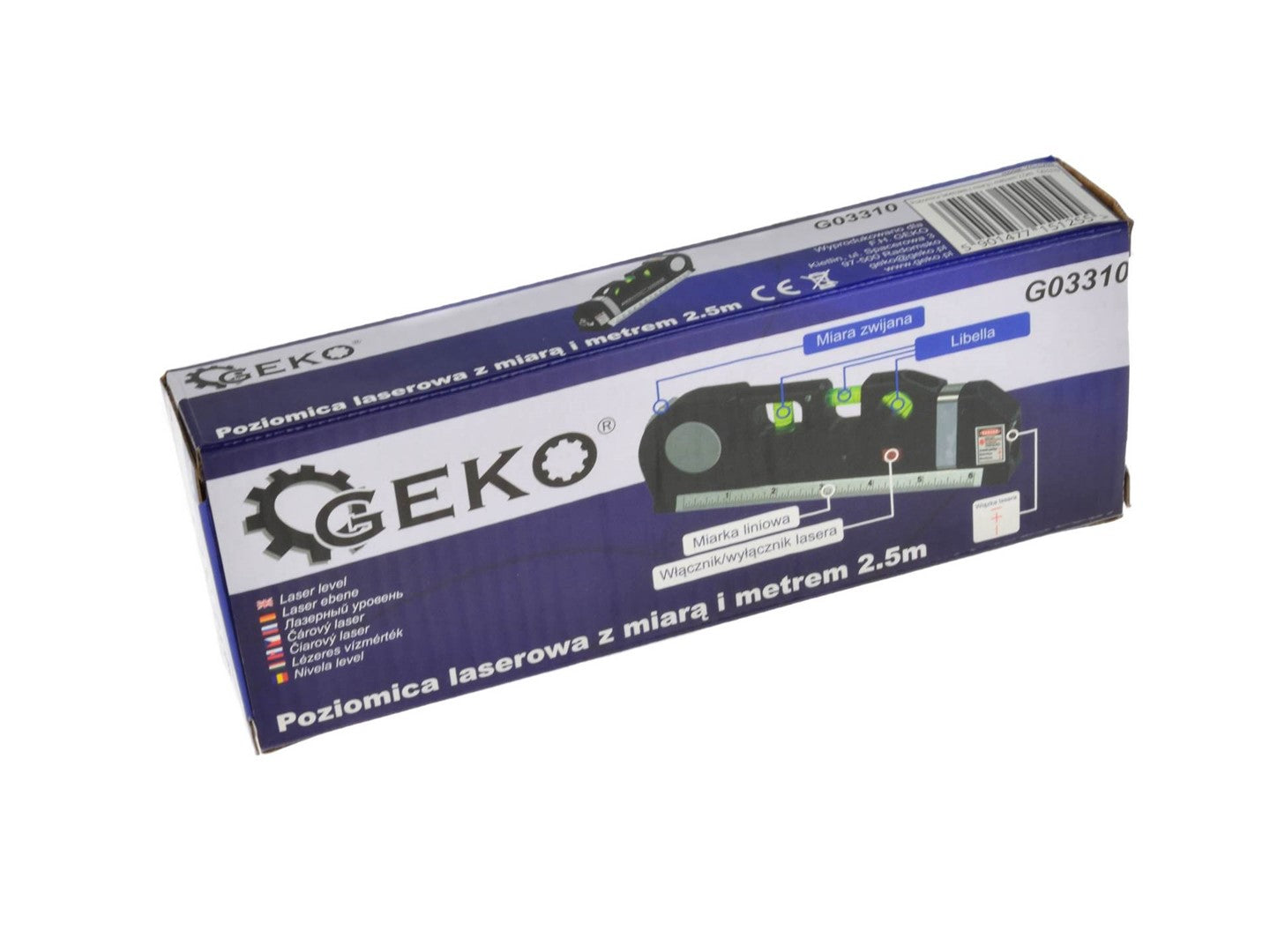 Livella laser multifunzionale, potente livella laser portatile con livella, doppia testa, metro a nastro, righelli standard e metrici con graduazioni, 2,5 m