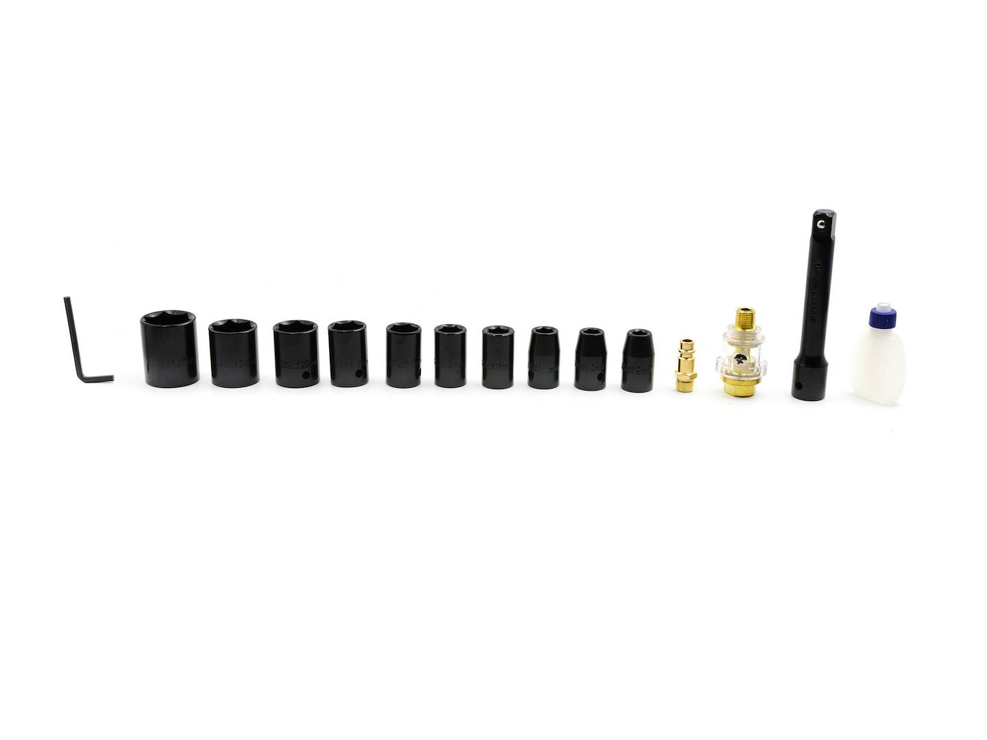 Avvitatore a impulsi pneumatico, professionale, chiave 1/2" con bussole 9–27 mm Geko