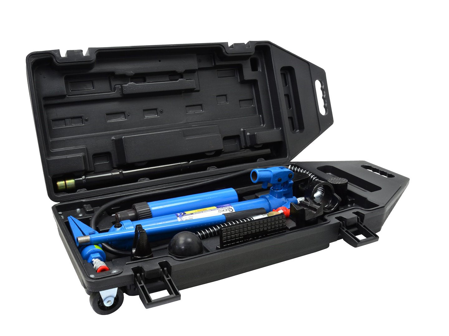 Kit per la raddrizzatura e la rimozione delle ammaccature della carrozzeria, pressa per carrozzeria idraulica con potenza 10t, set esteso per la rimozione ammaccature inclusa pressa, pezzi di spinta, utensile professionale automobilistico, Geko