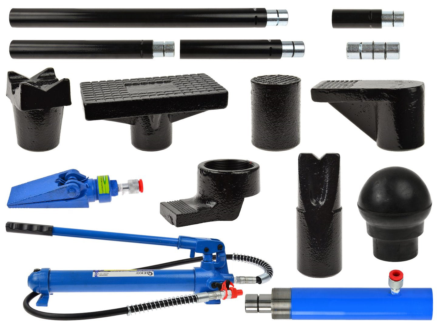Kit per la raddrizzatura e la rimozione delle ammaccature della carrozzeria, pressa per carrozzeria idraulica con potenza 10t, set esteso per la rimozione ammaccature inclusa pressa, pezzi di spinta, utensile professionale automobilistico, Geko