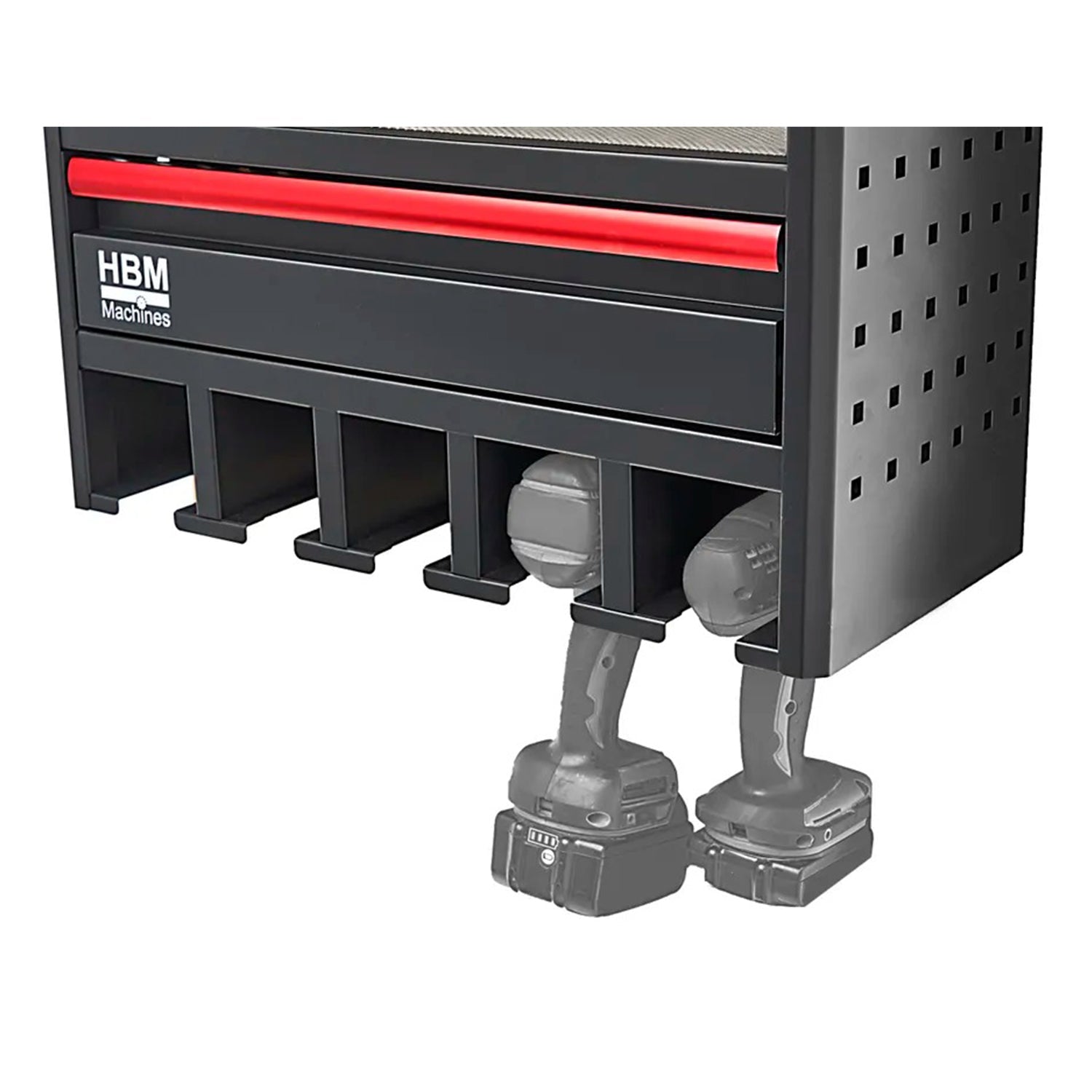 Porta attrezzi-organizzatore da parete per utensili elettrici 3 livelli per officina garage con cassetto e presa 220 V