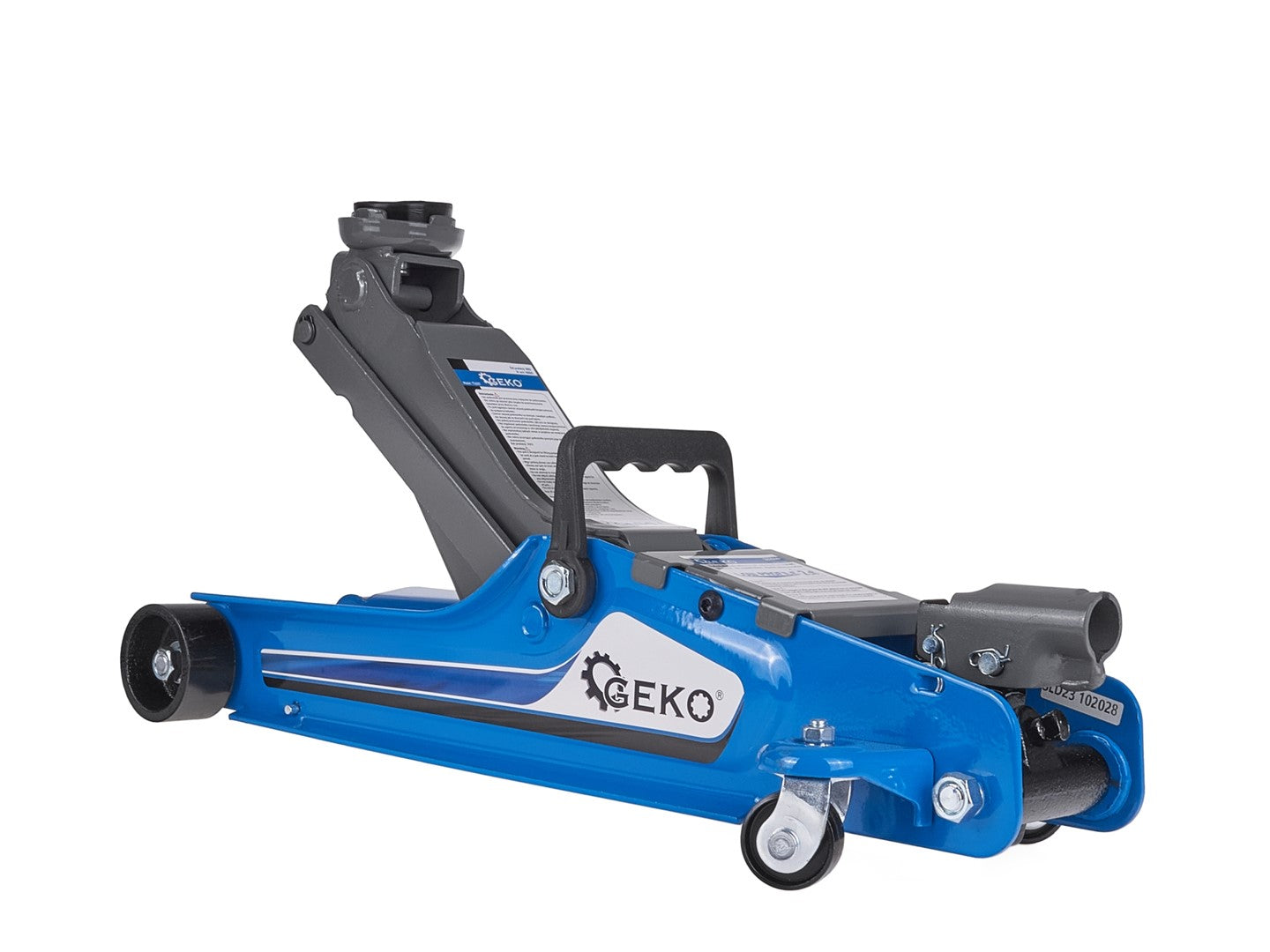 Cric sollevatore auto, martinetto idraulico professionale a carrello con profilo ribassato, 2,5 t Geko