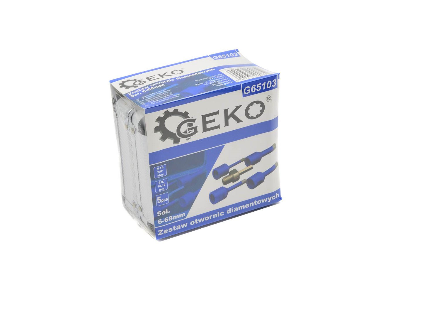 Set di 5 punte diamantate - punte per smusso, seghe a tazza per porcellana piastrella ceramica granito marmo muratura, con gambo, 6-12 mm - Geko