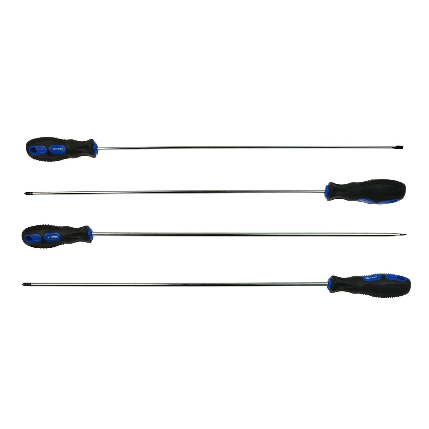 Set di 4 cacciaviti professionali - extra lunghe 450 mm, con comoda impugnatura