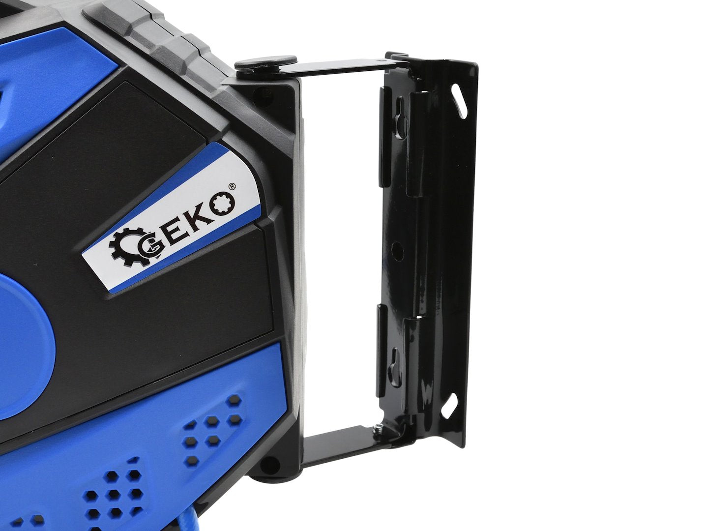 Avvolgitubo aria compressa con tubo professionale 14 m, fissaggio a parete sistema blocco automatico riavvolgitore auto stop, accessorio compressore salvaspazio, Geko