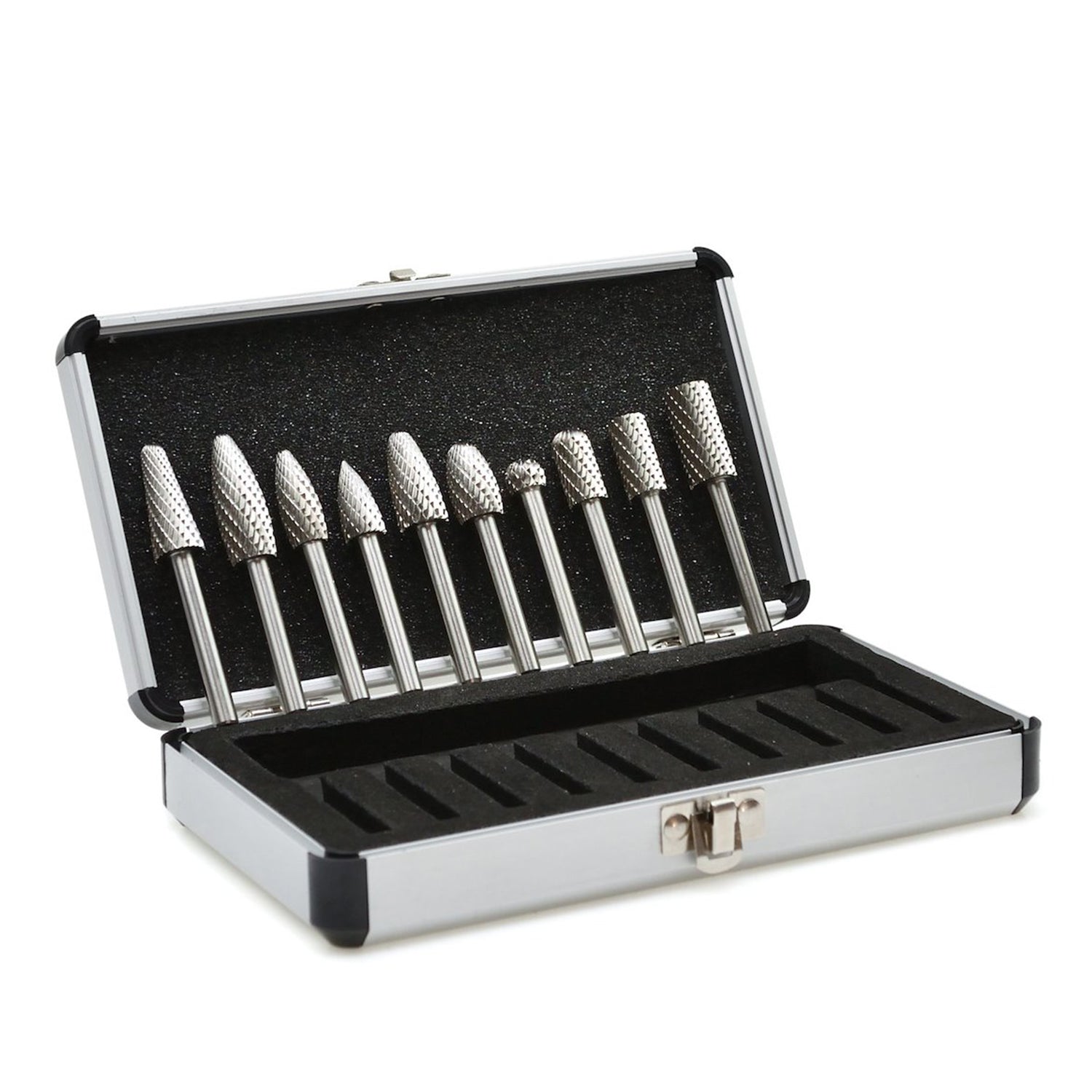 Frese su gambo in carburo di tungsteno, kit di 10 frese rotanti, testa di affilatura per intaglio su legno, lucidatura metalli, incisione, foratura