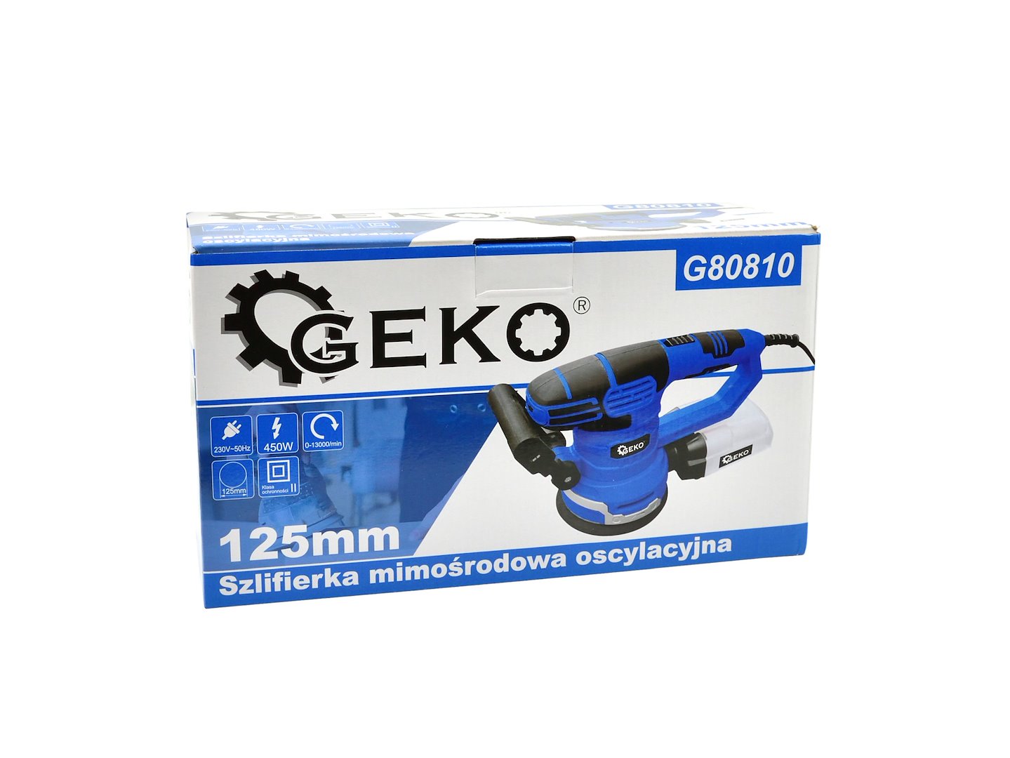 Levigatrice orbitale eccentrica, strumento di levigatura manuale 125 mm 450w Geko