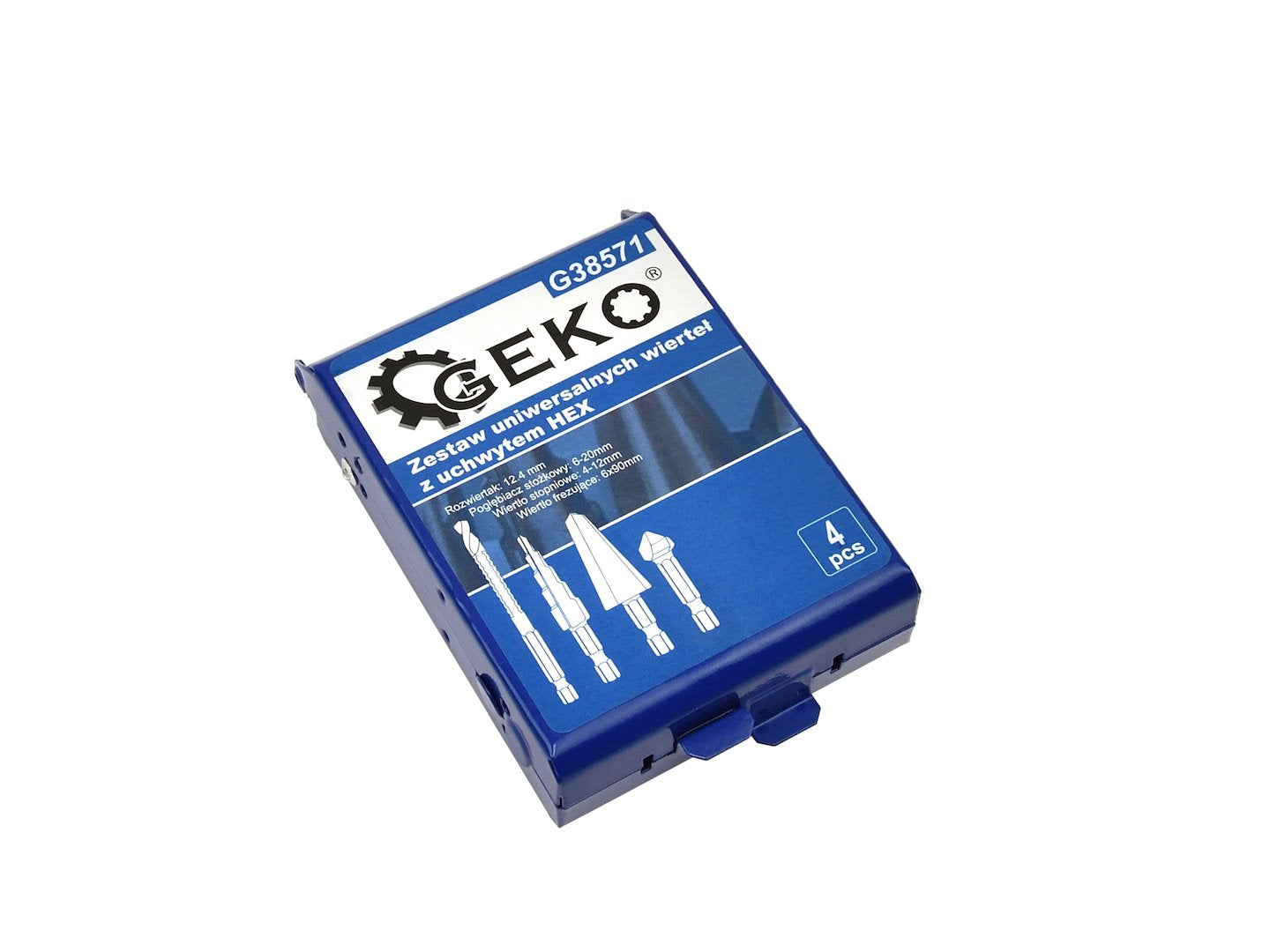 Set di punte trapano, HSS TiN, qualità professionale, con attacco HEX 4 pezzi Geko