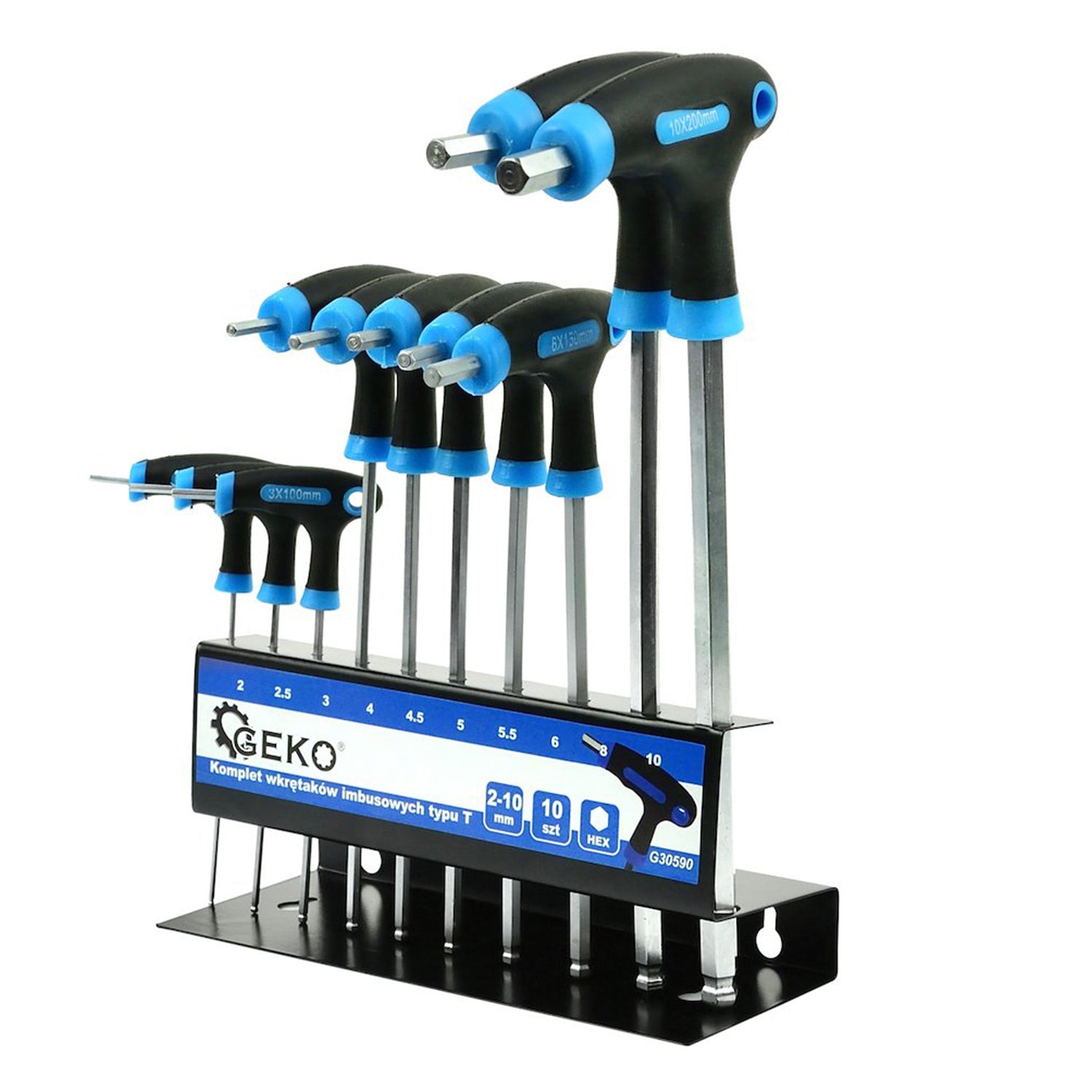 Set chiavi a brugola con impugnatura a T 10pz, H2-H10 10 pezzi Geko