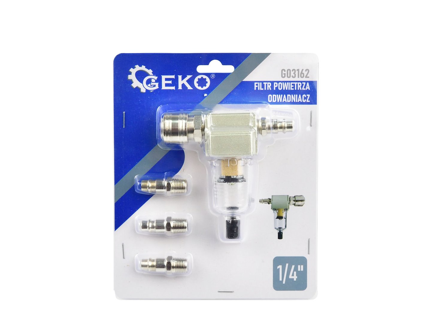 Filtro aria con separatore di acqua e condensa 1/4" , filtro aria compressa , separatore acqua aria compressa Geko
