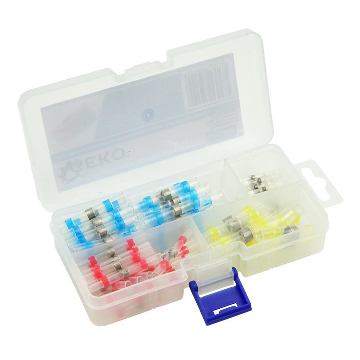 Set di tubi termoretraibili, per cavi di isolamento, kit di tubi termorestringenti, assortimento di manicotti per avvolgimento di cavi isolanti elettrici 0,25-6 mm², capicorda stagnati 100 pezzi, Geko