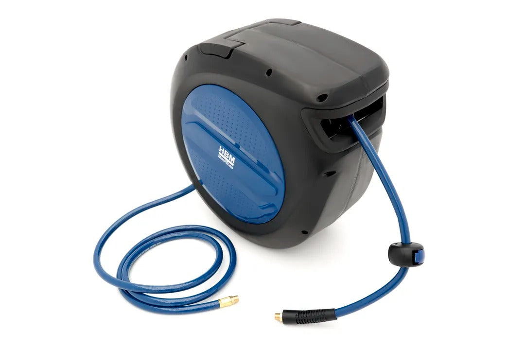 Avvolgitubo retrattile con sistema blocco automatico e fissaggio a parete tubo 30 m girevole 180 gradi per giardino casa officina garage