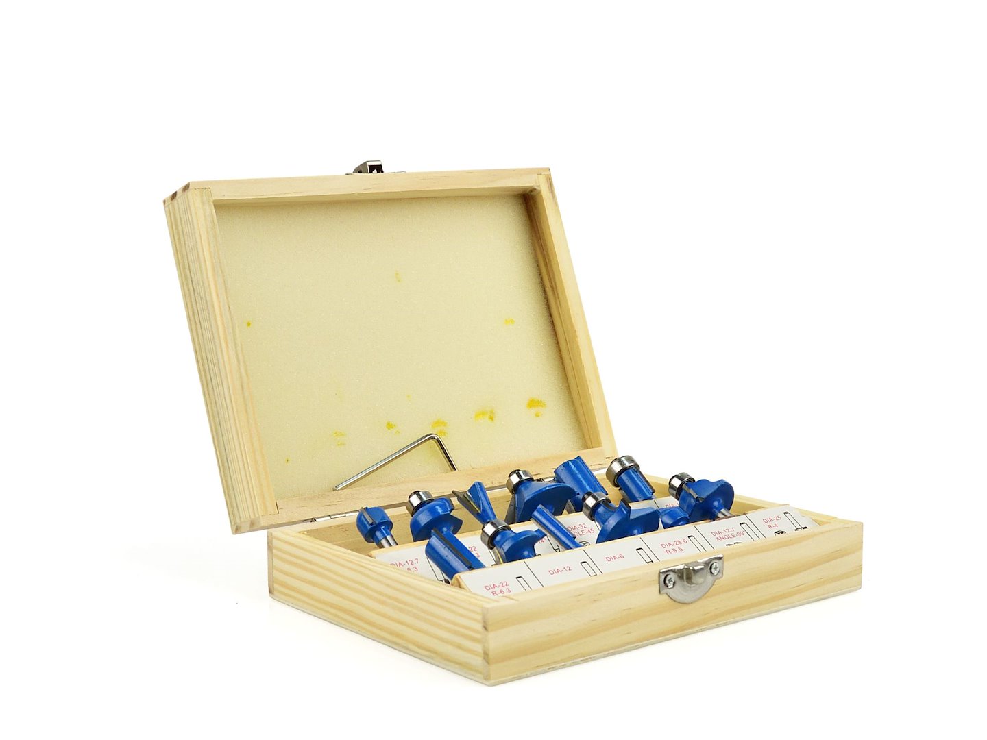 Set di 12 frese per legno, set di punte per router, diametro 6 mm HSS, Geko
