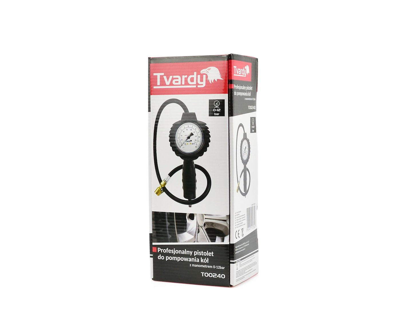 Pistola con manometro analogico per gonfiaggio pneumatici 0-12 Bar Tvardy