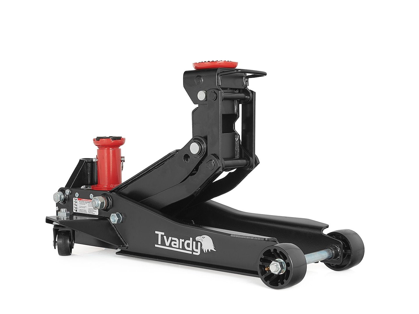 Cric sollevatore auto, martinetto idraulico professionale a carrello con profilo ribassato, 2/3 t, a doppio pistone, altezza di sollevamento 98–760 mm
