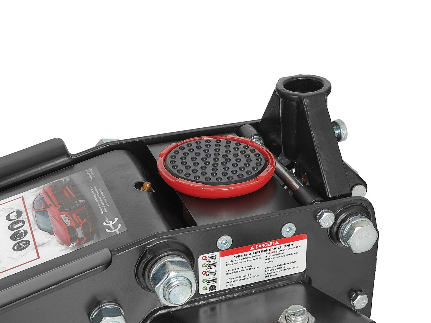 Cric sollevatore auto, martinetto idraulico professionale a carrello con profilo ribassato, 2/3 t, a doppio pistone, altezza di sollevamento 98–760 mm