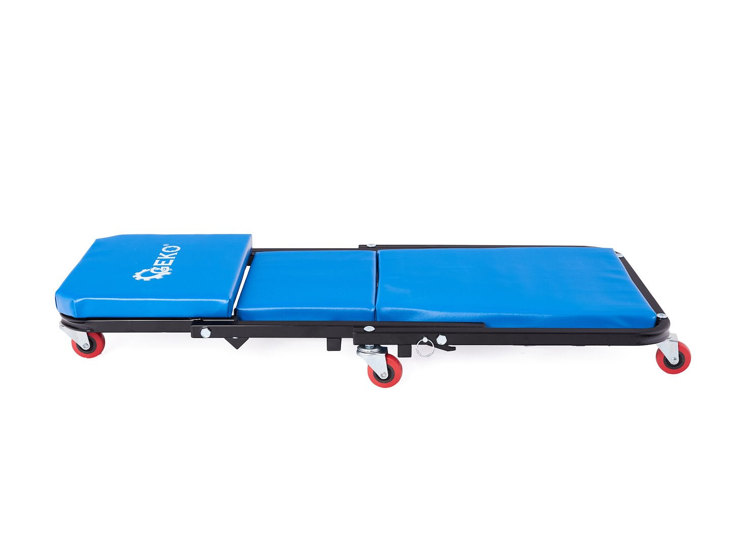 Sgabello per officina con ruote, sgabello di montaggio, carrello meccanico 2 in 1 sedia e lettino da lavoro, sgabello da officina su ruote, sgabello meccanico garage, Geko