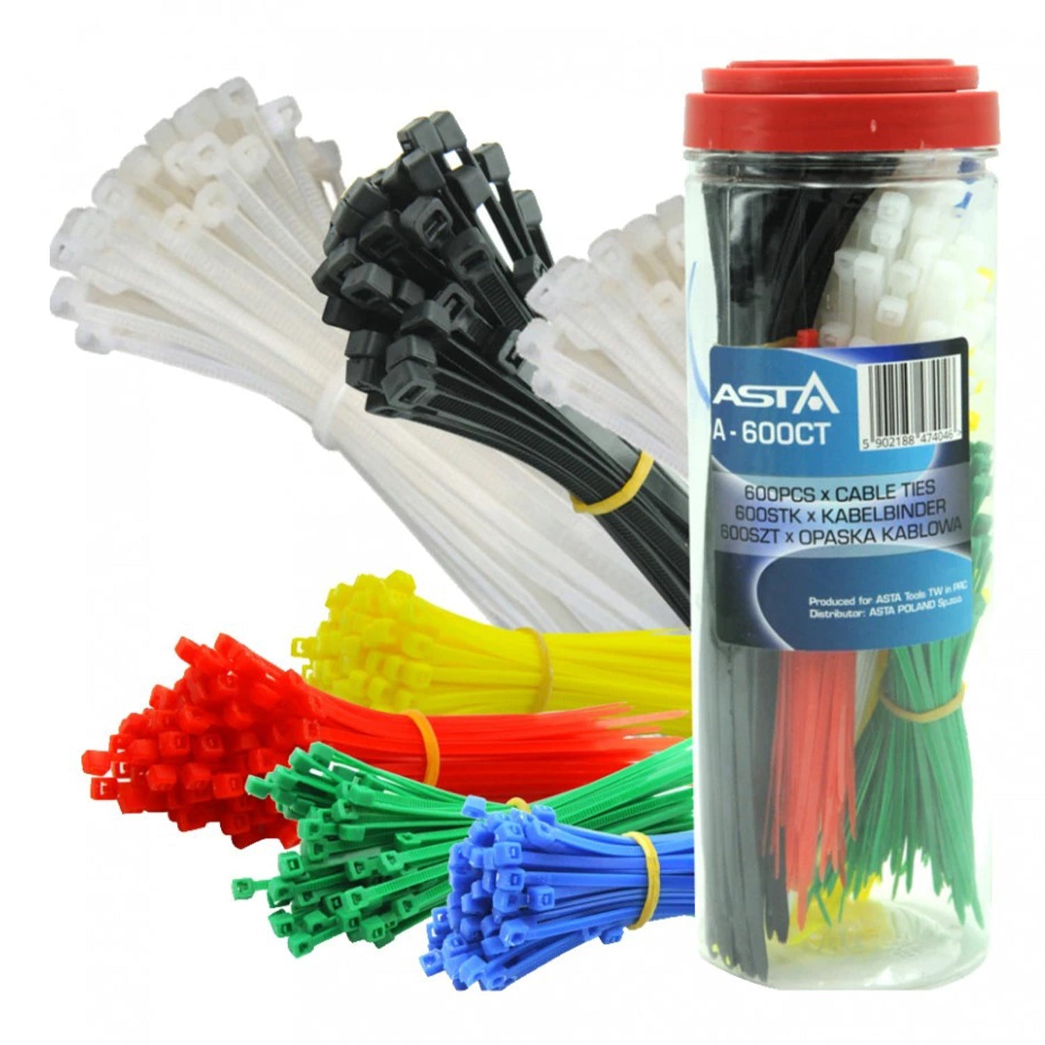 Set 600 fascette elettricista, fascette plastica, fascette nere resistente alle temperature, resistenza alla rottura per gestione dei cavi elettrici, fili, giardinaggio
