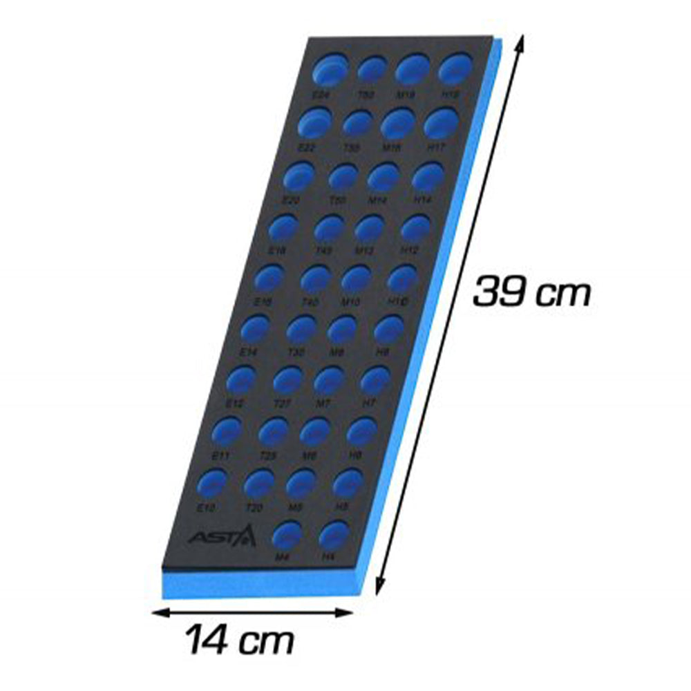 Modulo per carrelli portautensili vuoto, schiuma espansa, schiuma a forma di cubo, inserto per attrezzi inserti bit e chiavi a bussola, 39 x 14 cm