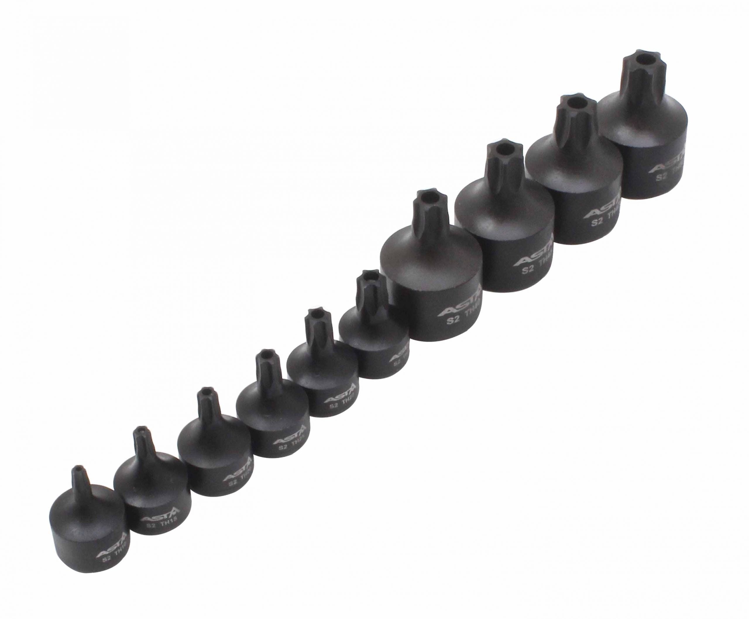 Set chiavi a bussola Torx a impatto con foro T10-T50, con attacco 1/4'' 3/8''
