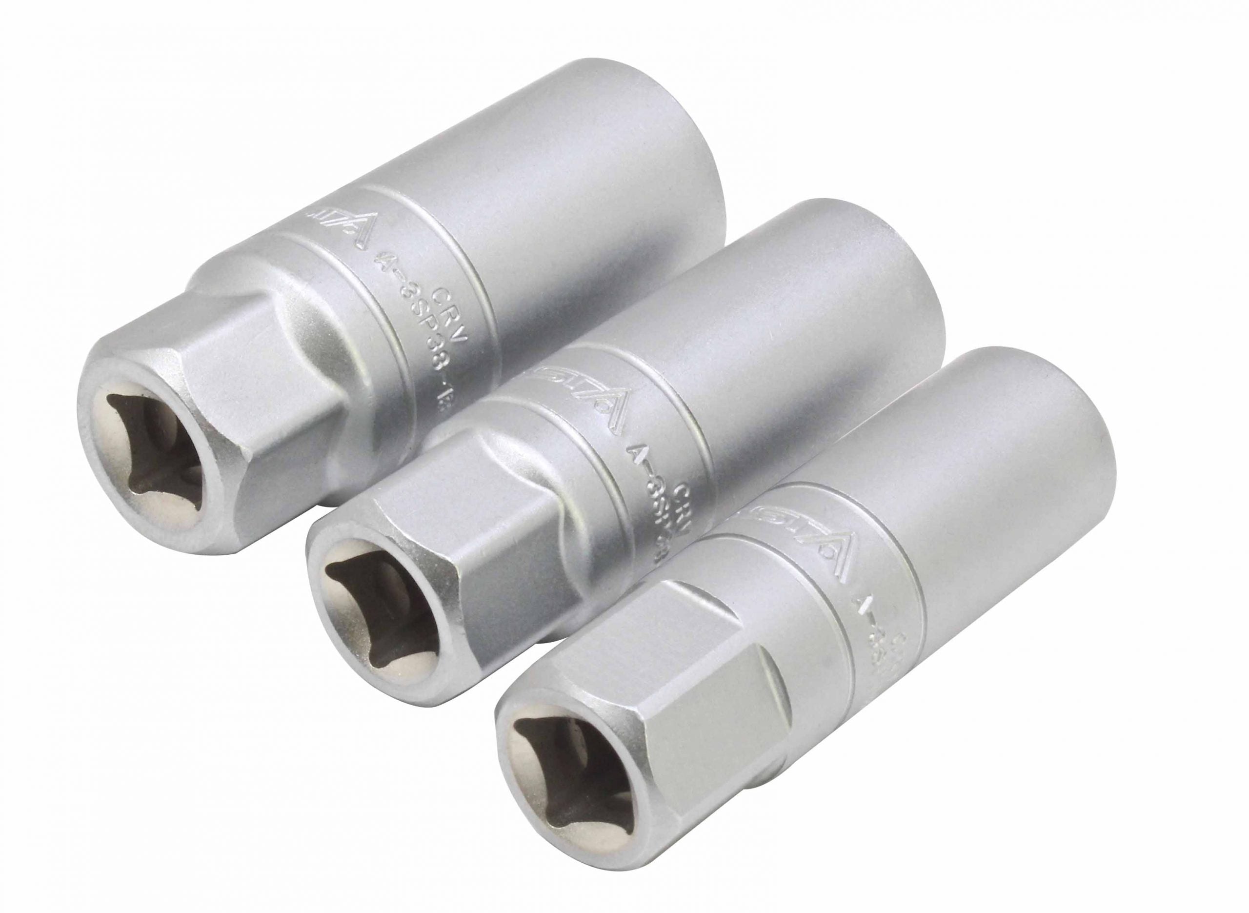 Bussola speciale per candele, sottile, 14-16-18 mm, in acciaio Cr-V, 3/8" pollice