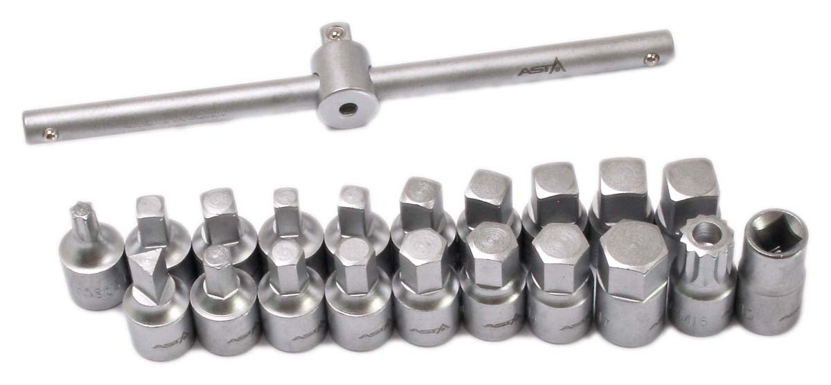Set chiavi bussole set olio tappo di scarico noci 21 pezzi, set di chiavi a bussola per coppa dell'olio, attrezzi per auto e autocarri officina