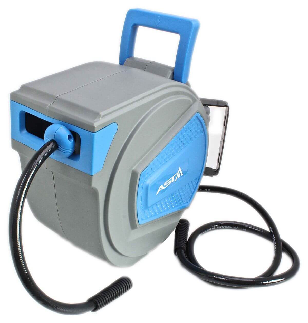 Avvolgitubo sistema blocco automatico per aria compressa con fissaggio a parete muro 20 m diametro tubo 3/8" Asta
