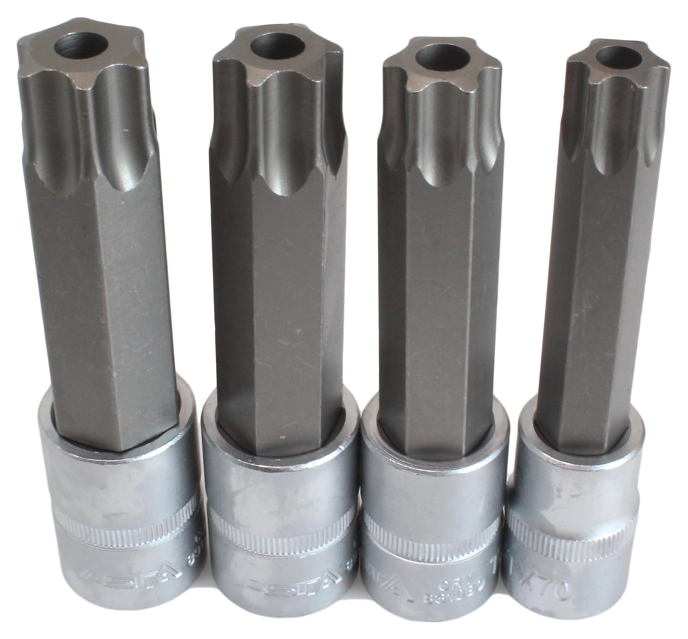 Set chiavi Torx bit T70-T100 con attacco 1/2", chiavi a bussola per le automobili l'attrezzatura della famiglia, con foro centrale, set di avvitamento
