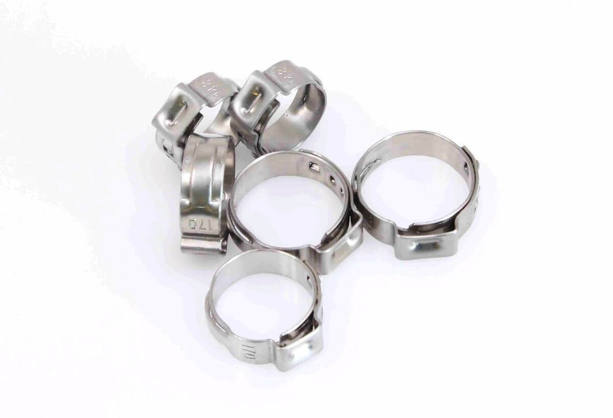 Set morsetti per tubi flessibili, morsetti per tubo ad iniezione di carburante, mini fascette stringitubo, clip in acciaio inossidabile per fissaggio di tubo benzina, 170 pezzi