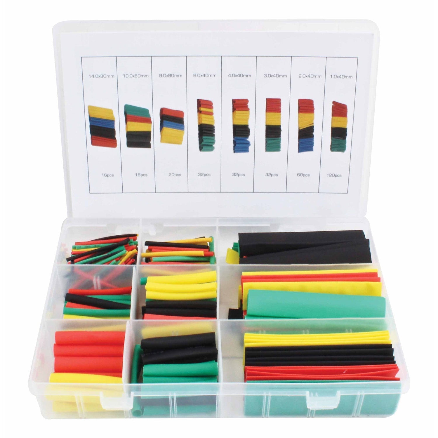 Set di guaina termorestringente 328 pezzi, tubi termoretraibili, impermeabili, colore nero, blu, rosso, giallo, verde, 1-14 mm, per cavi di isolamento, kit di tubi termorestringenti, assortimento di manicotti per avvolgimento di cavi isolanti elettrici