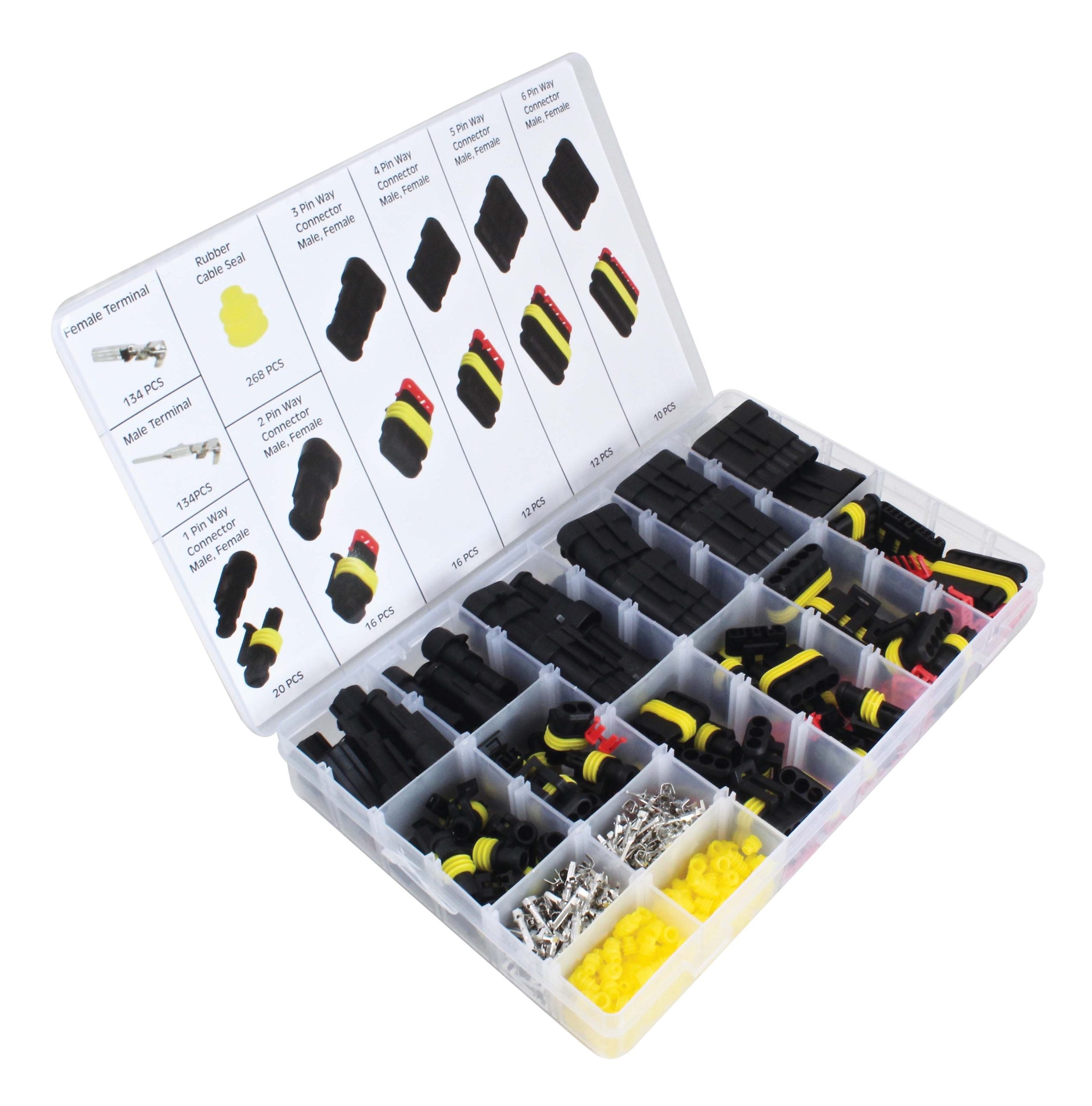 Set 622 connettori elettrici, terminali elettrici kit, connettori a crimpare per cavi ad anello con cavo a forcella a crimpare, terminale isolato